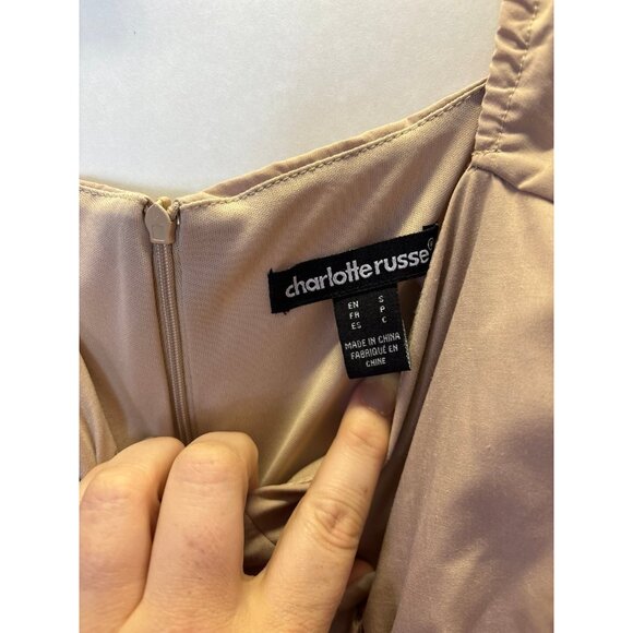 Charlotte Russe Tan Dress‎ (small) - Picture 3 of 5